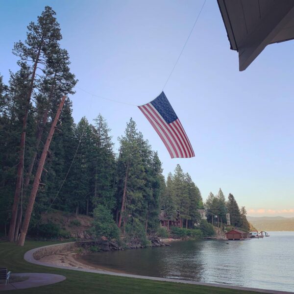 Created a wildlife snag, reduced hazards, and helped rig up a darn big flag on Lake Coeur d’Alene.